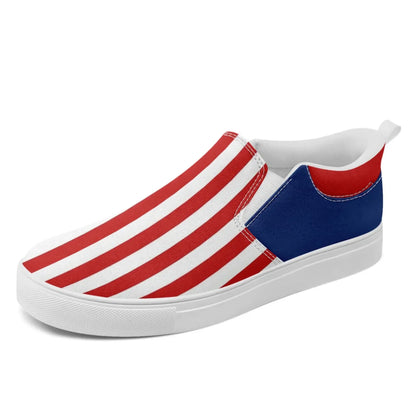 Personalized America Flag Sneakers, Custom Patriotic Slip On Shoes, Pride Unisex Canvas Shoes by PatriotiCustom