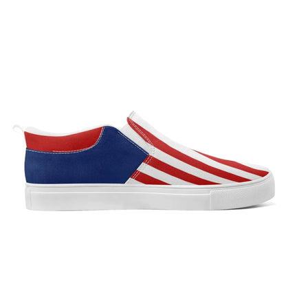 Personalized America Flag Sneakers, Custom Patriotic Slip On Shoes, Pride Unisex Canvas Shoes by PatriotiCustom