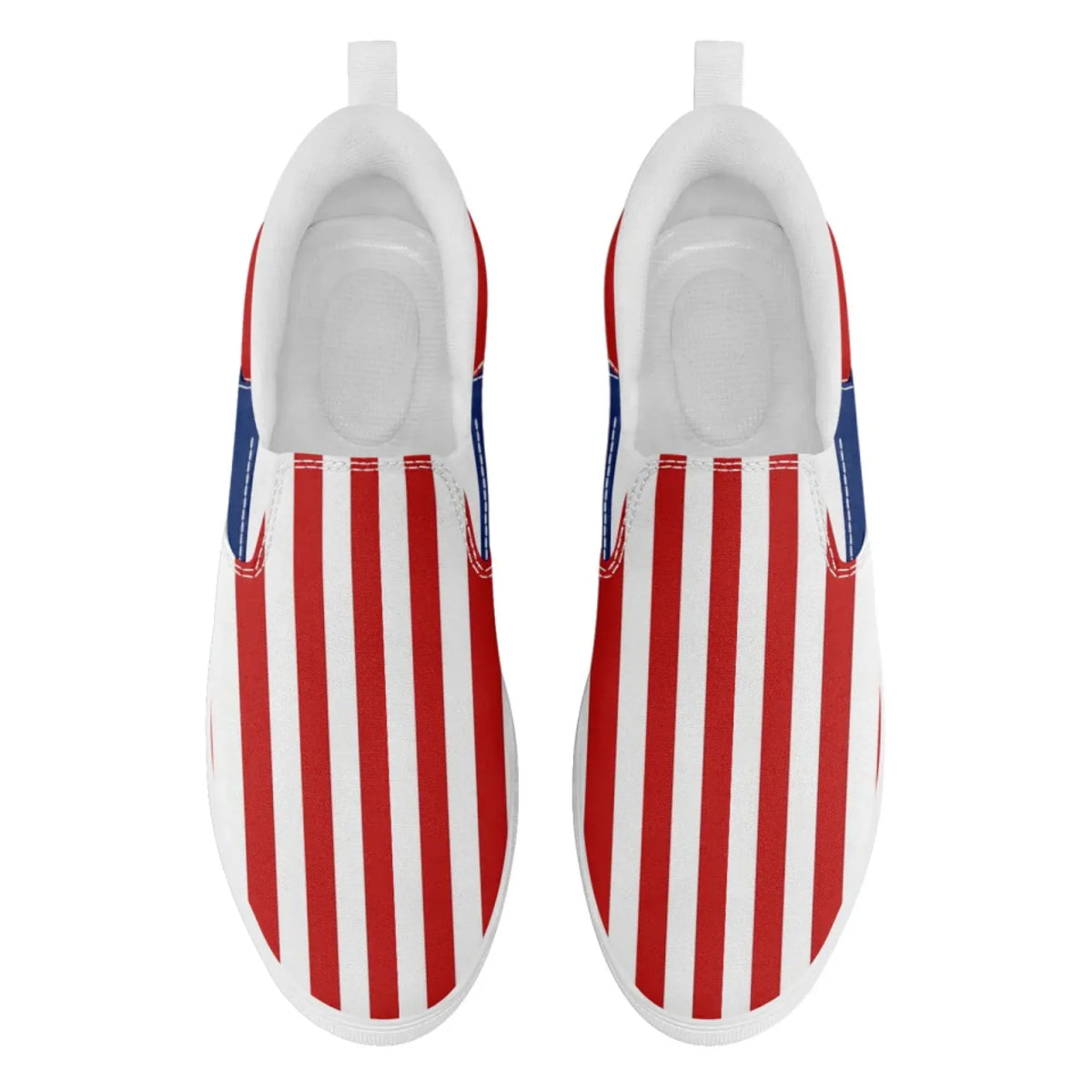 Personalized America Flag Sneakers, Custom Patriotic Slip On Shoes, Pride Unisex Canvas Shoes by PatriotiCustom
