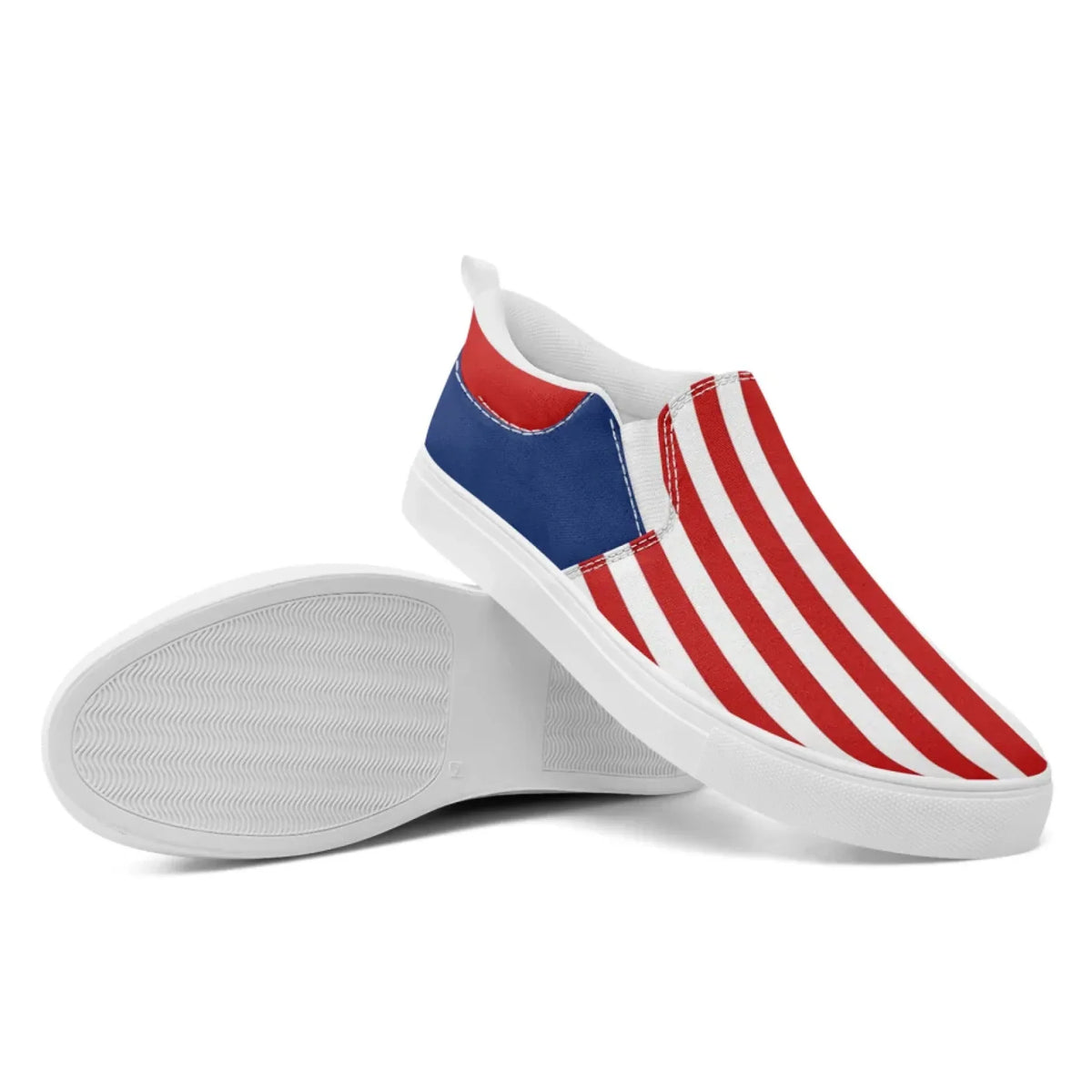 Personalized America Flag Sneakers, Custom Patriotic Slip On Shoes, Pride Unisex Canvas Shoes by PatriotiCustom