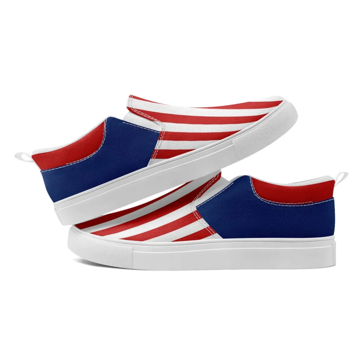 Personalized America Flag Sneakers, Custom Patriotic Slip On Shoes, Pride Unisex Canvas Shoes by PatriotiCustom