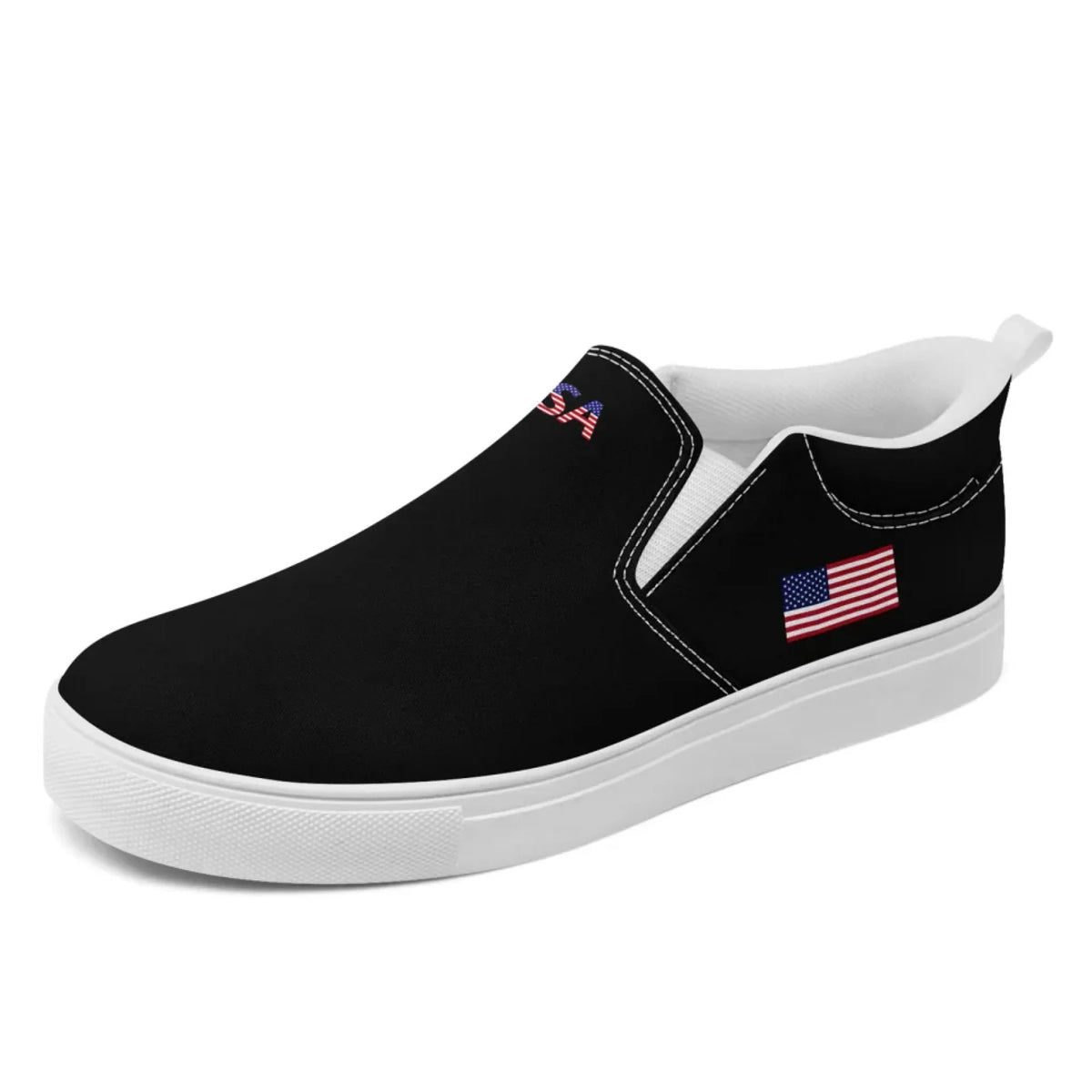 Personalized Patriotic Sneakers, Custom America Flag Shoes, Canvas Slip On Shoes by PatriotiCustom