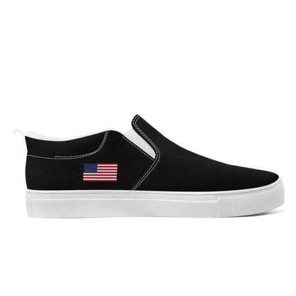 Personalized Patriotic Sneakers, Custom America Flag Shoes, Canvas Slip On Shoes by PatriotiCustom