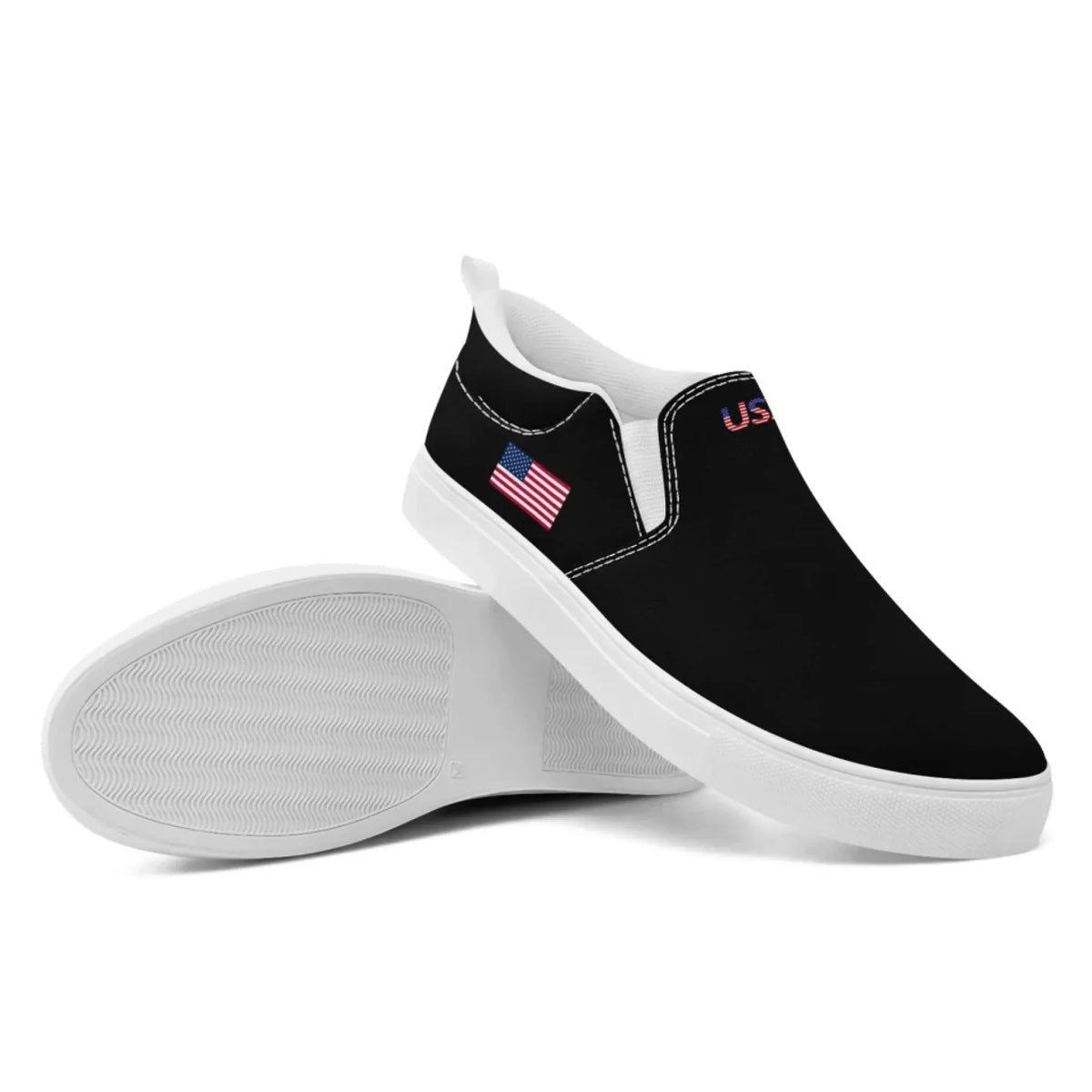 Personalized Patriotic Sneakers, Custom America Flag Shoes, Canvas Slip On Shoes by PatriotiCustom