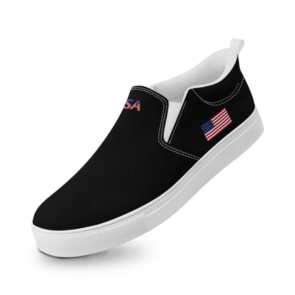 Personalized Patriotic Sneakers, Custom America Flag Shoes, Canvas Slip On Shoes by PatriotiCustom