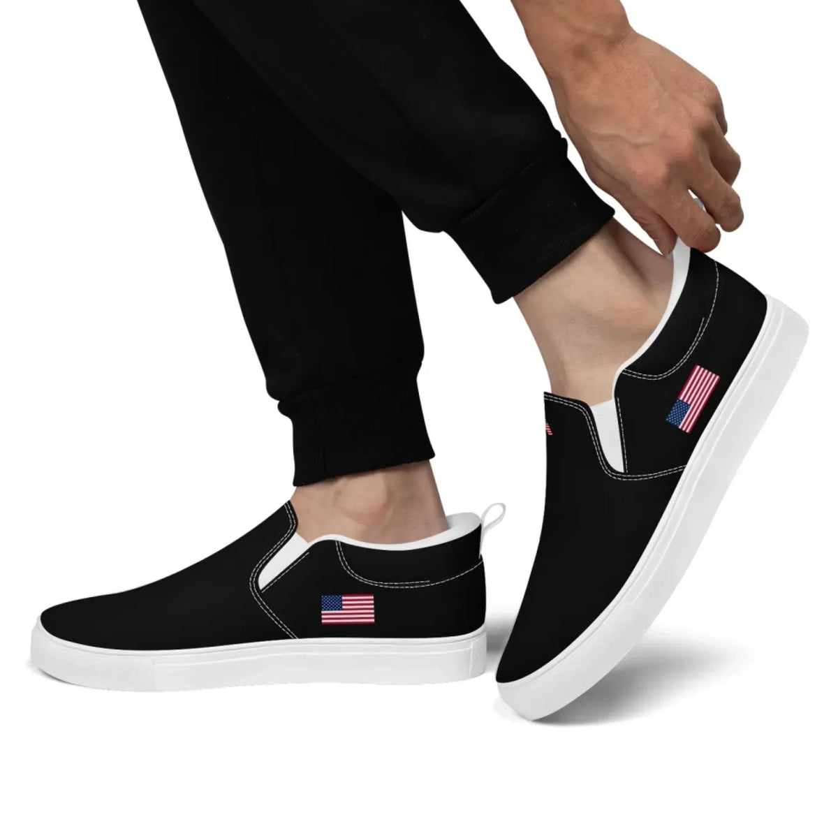 Personalized Patriotic Sneakers, Custom America Flag Shoes, Canvas Slip On Shoes by PatriotiCustom