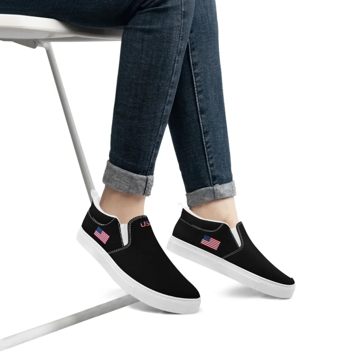 Personalized Patriotic Sneakers, Custom America Flag Shoes, Canvas Slip On Shoes by PatriotiCustom