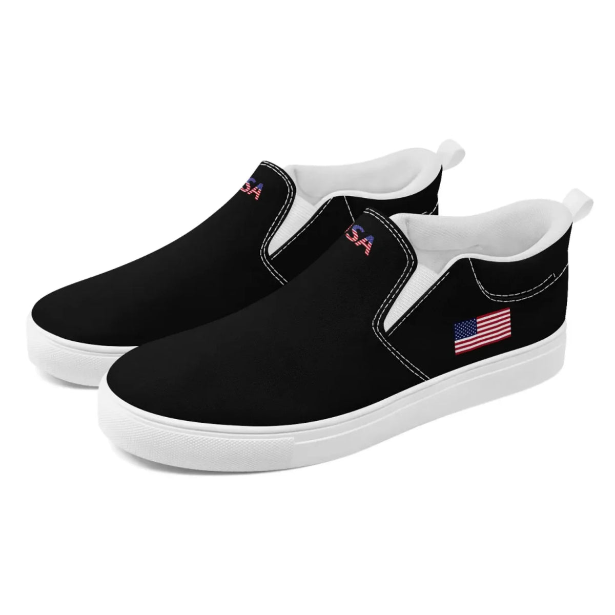 Personalized Patriotic Sneakers, Custom America Flag Shoes, Canvas Slip On Shoes by PatriotiCustom
