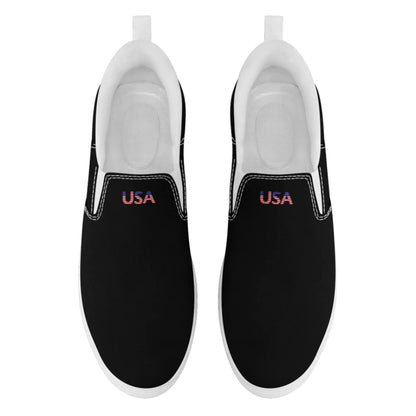 Personalized Patriotic Sneakers, Custom America Flag Shoes, Canvas Slip On Shoes by PatriotiCustom