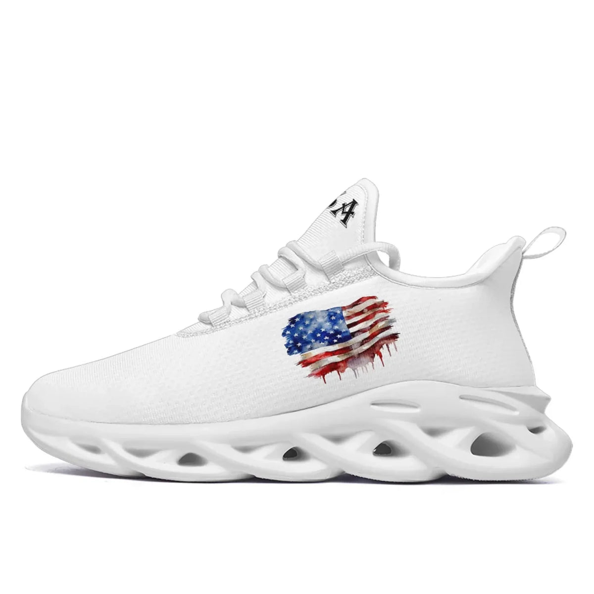 Personalized America Flag Sneakers, Custom Breathable Patriotic Shoes, Unisex Lace Up Shoes by PatriotiCustom