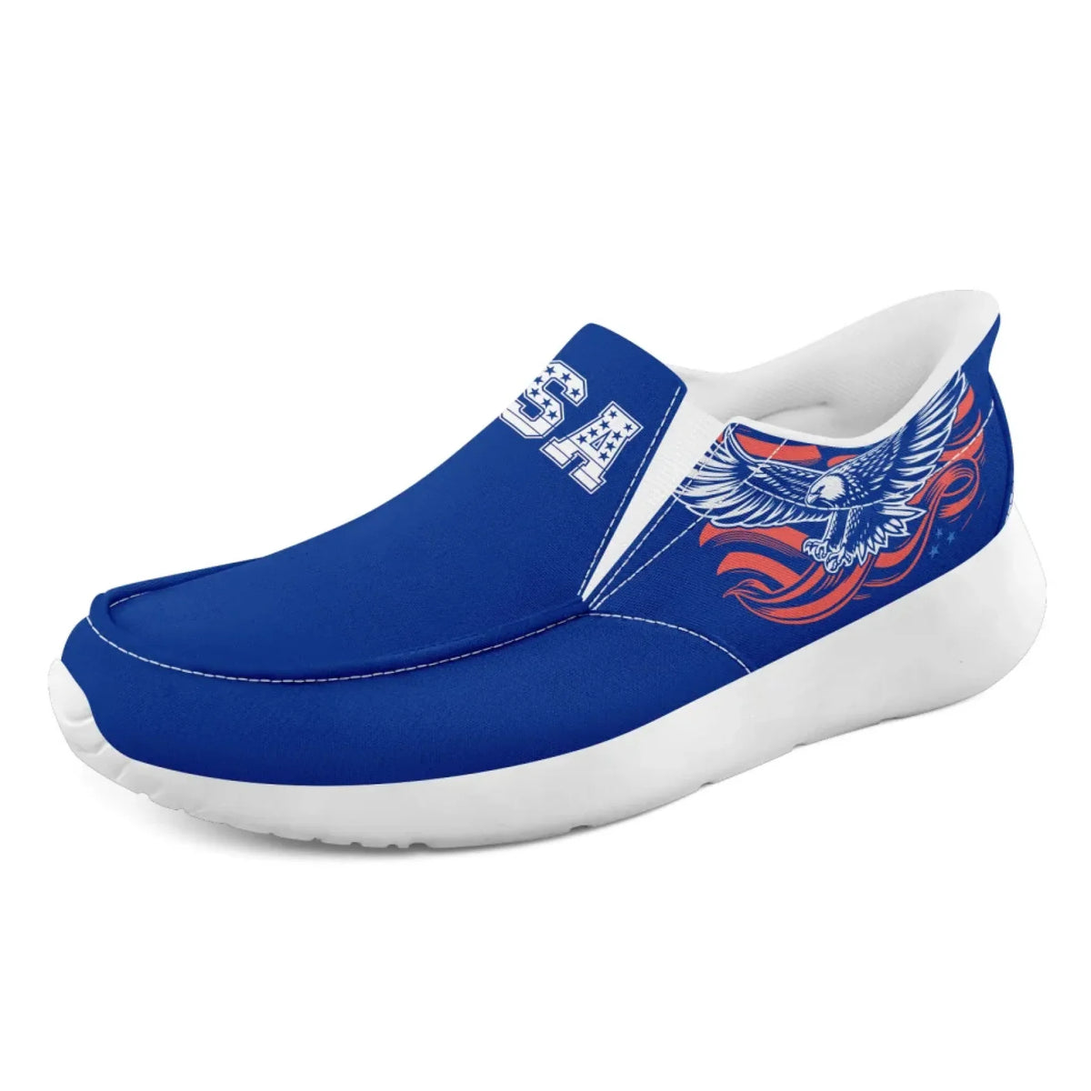 Personalized America Flag Sneakers, Custom Flag Fashion Shoes, Unisex Canvas Slip On Shoes by PatriotiCustom