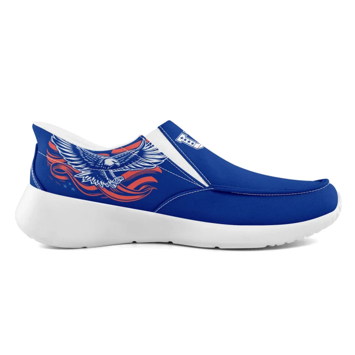 Personalized America Flag Sneakers, Custom Flag Fashion Shoes, Unisex Canvas Slip On Shoes by PatriotiCustom