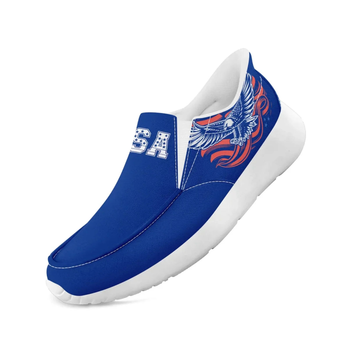 Personalized America Flag Sneakers, Custom Flag Fashion Shoes, Unisex Canvas Slip On Shoes by PatriotiCustom