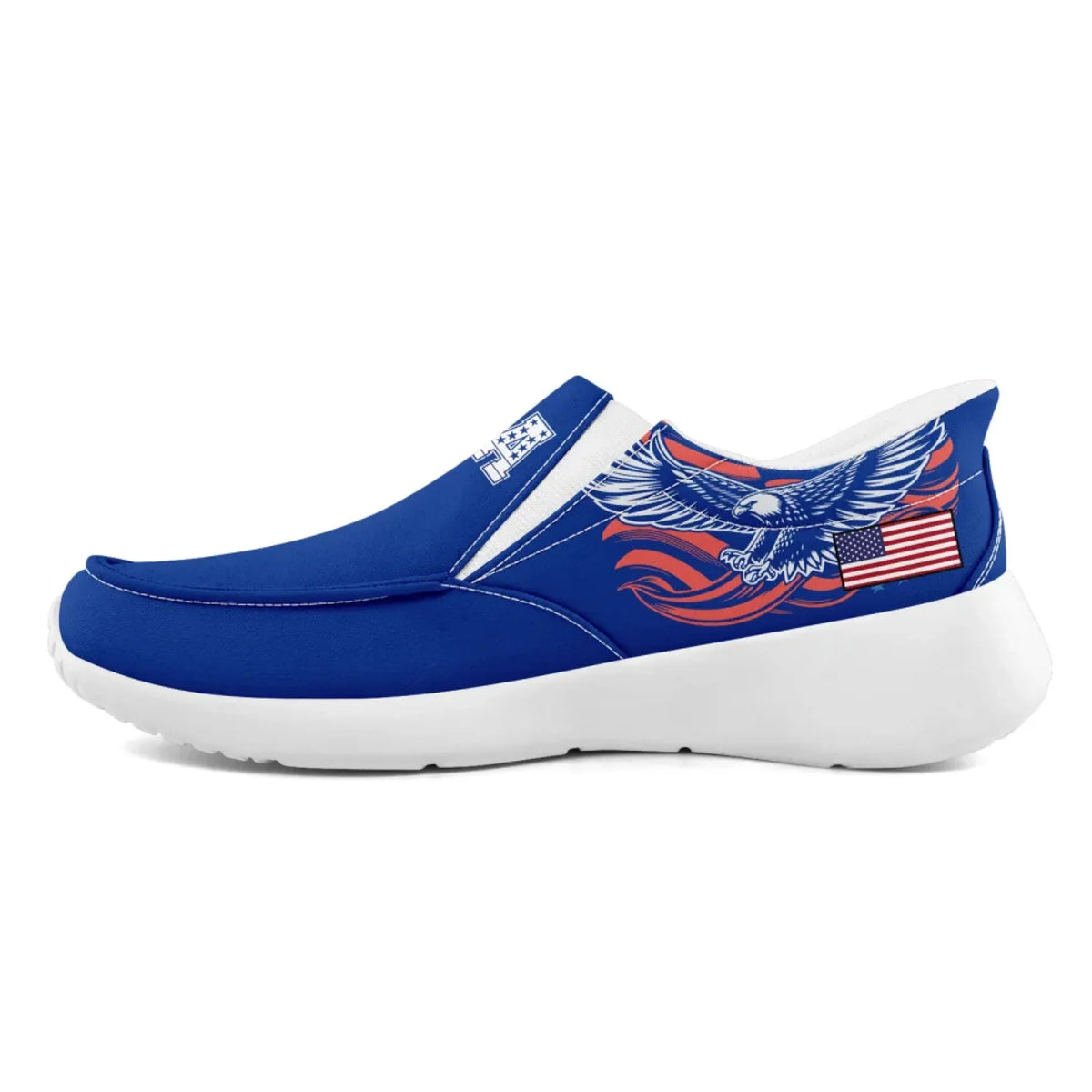 Personalized America Flag Sneakers, Custom Flag Fashion Shoes, Unisex Canvas Slip On Shoes by PatriotiCustom