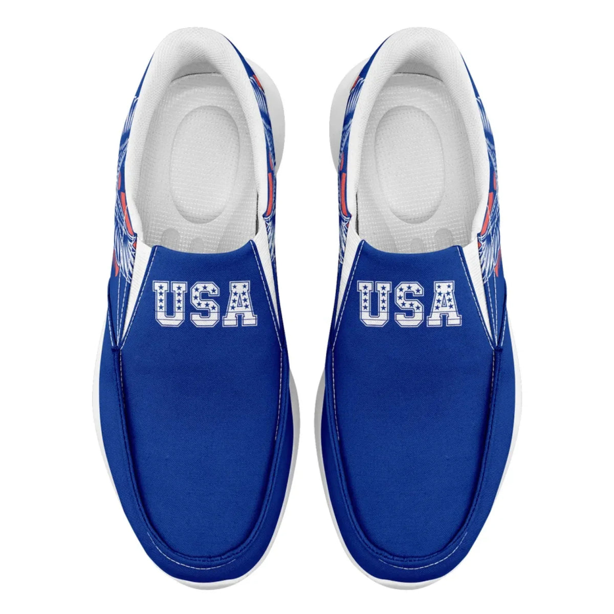 Personalized America Flag Sneakers, Custom Flag Fashion Shoes, Unisex Canvas Slip On Shoes by PatriotiCustom