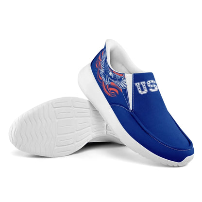 Personalized America Flag Sneakers, Custom Flag Fashion Shoes, Unisex Canvas Slip On Shoes by PatriotiCustom