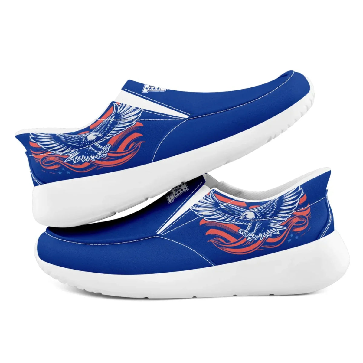 Personalized America Flag Sneakers, Custom Flag Fashion Shoes, Unisex Canvas Slip On Shoes by PatriotiCustom