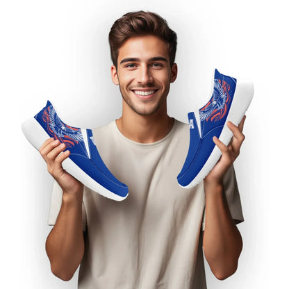 Personalized America Flag Sneakers, Custom Flag Fashion Shoes, Unisex Canvas Slip On Shoes by PatriotiCustom