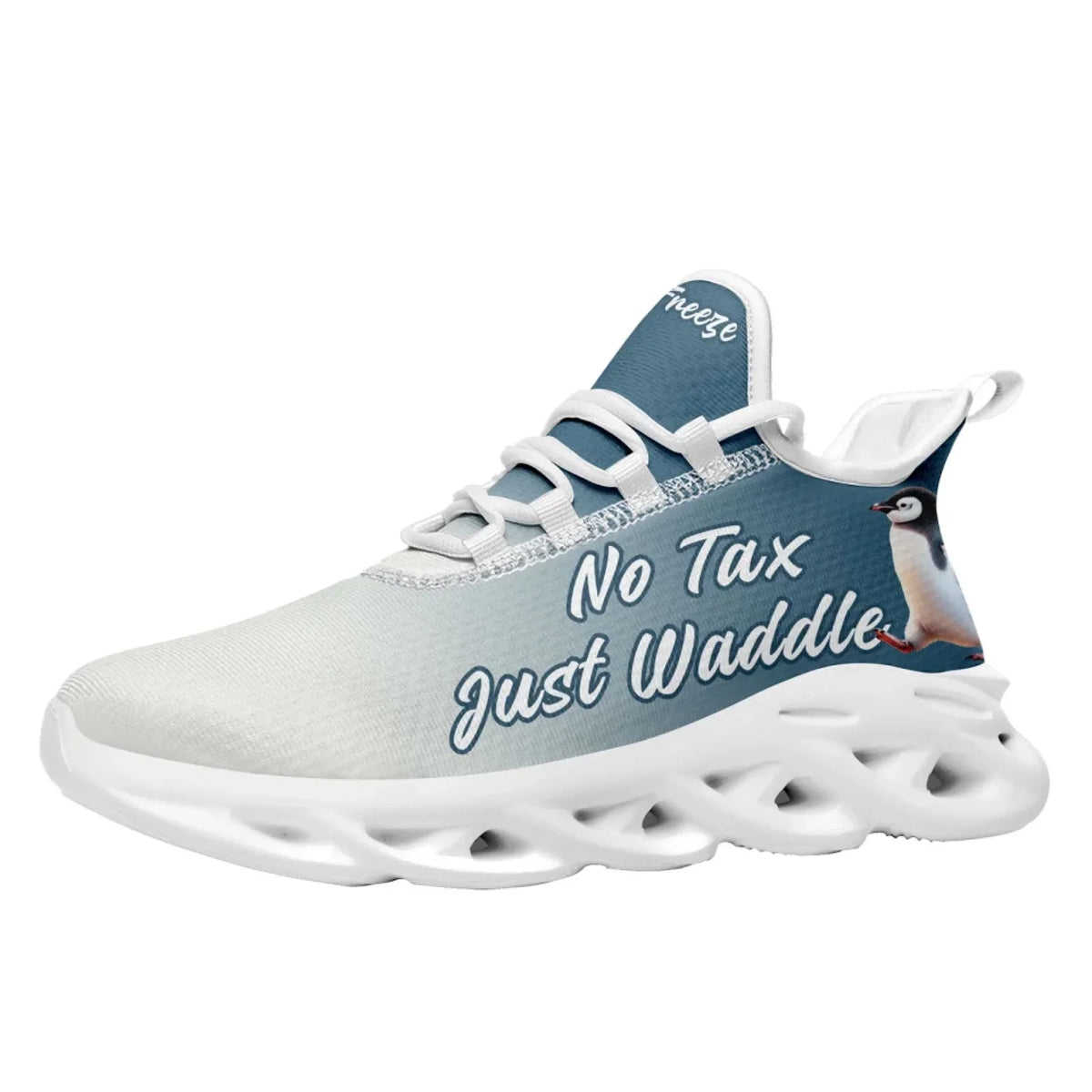 Personalized Tax Penguin Sneakers, Custom Tax Freeze Shoes, Breathable Unisex Shoes by PatriotiCustom