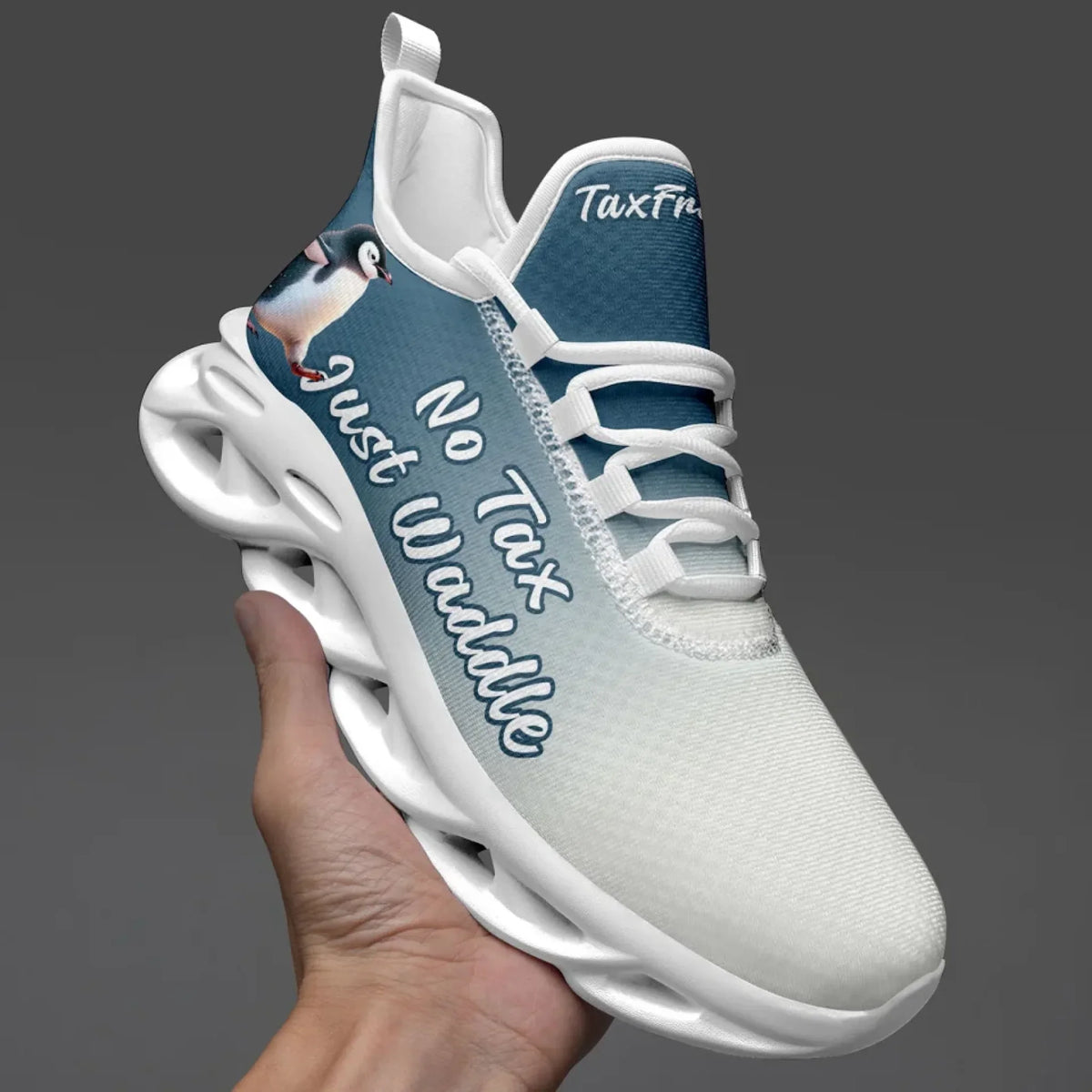 Personalized Tax Penguin Sneakers, Custom Tax Freeze Shoes, Breathable Unisex Shoes by PatriotiCustom