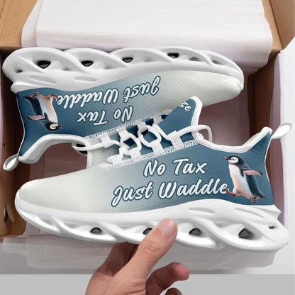 Personalized Tax Penguin Sneakers, Custom Tax Freeze Shoes, Breathable Unisex Shoes by PatriotiCustom