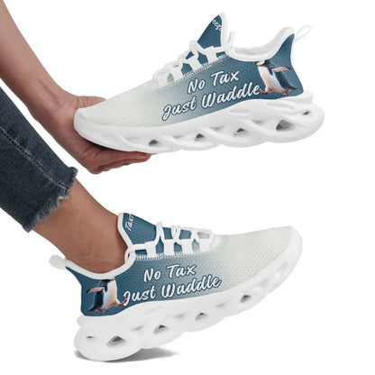 Personalized Tax Penguin Sneakers, Custom Tax Freeze Shoes, Breathable Unisex Shoes by PatriotiCustom