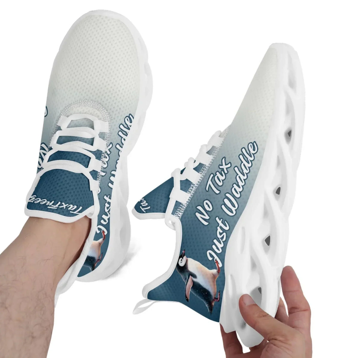 Personalized Tax Penguin Sneakers, Custom Tax Freeze Shoes, Breathable Unisex Shoes by PatriotiCustom