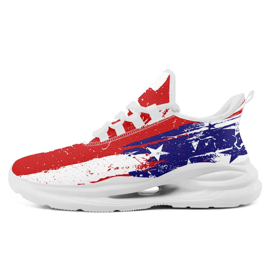 Personalized America Flag Print Sneakers, Custom Patriotic and Breathable Walking Shoes, Unisex Sports Shoes by PatriotiCustom