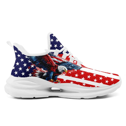Personalized America Flag Sneakers, Custom Breathable Gym Shoes, Patriotic and Pride Walking Shoes by PatriotiCustom
