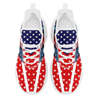 Personalized America Flag Sneakers, Custom Breathable Gym Shoes, Patriotic and Pride Walking Shoes by PatriotiCustom