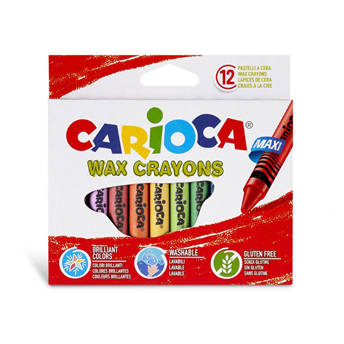 Carioca washable maxi wax crayons in 12 pastel colors