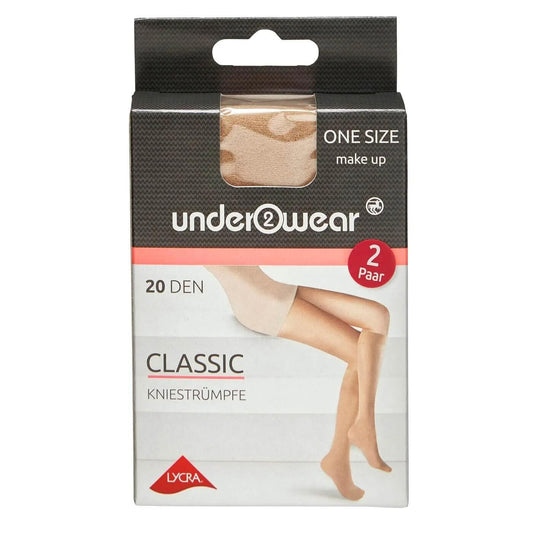 Classic 20 Denier Knee-High Sheer Stockings in Nude 2-Pack by Beauty Care Bag