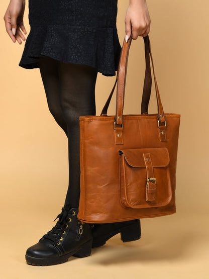 Classic Chic Genuine Leather Tote by Classy Leather Bags