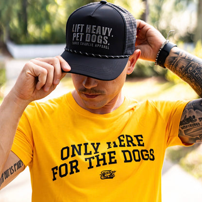 Only Here For The Dogs - tee by Tango Charlie Apparel