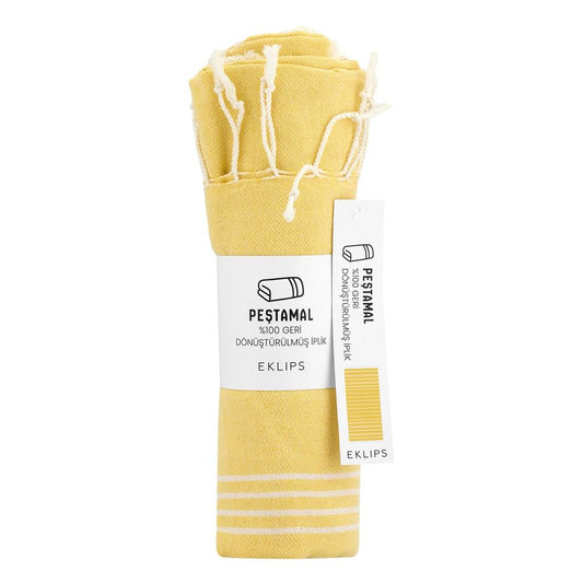 Eklips Pestemal Yellow Cotton Bath & Beach Towel by Beauty Care Bag