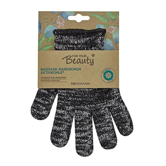 For Your Beauty Activated Charcoal Exfoliating Glove - Deep Cleansing, Sebum Control & Smooth Skin by Beauty Care Bag