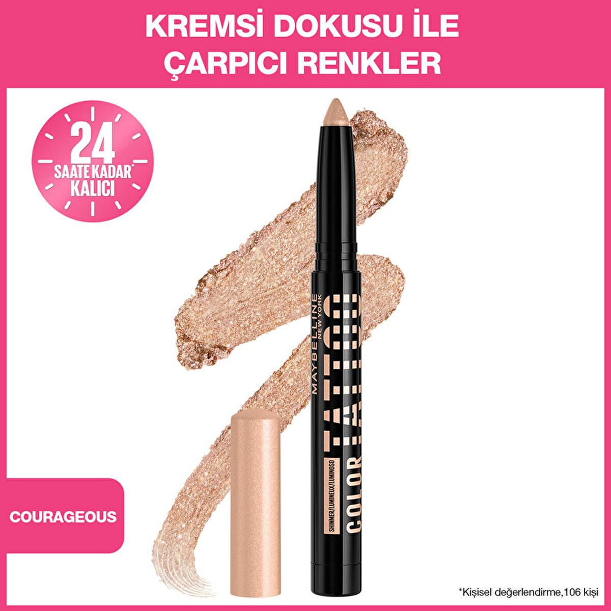 Maybelline Color Tattoo Courageous: Long-Lasting, Smudge-Proof Cream Eyeshadow for Intense Color by Beauty Care Bag