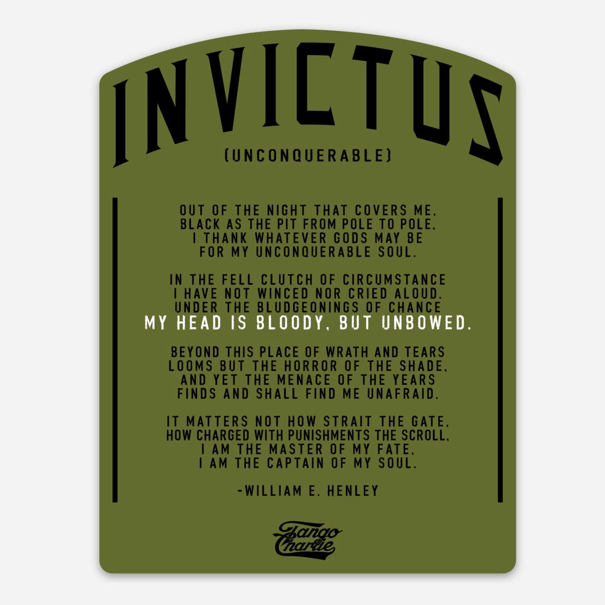 Invictus - sticker by Tango Charlie Apparel