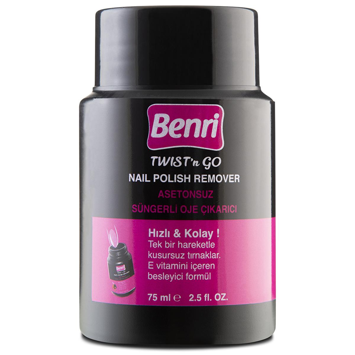 Benri Acetone-Free Nail Polish Remover with Vitamin E & Pro-Vitamin B5: Gentle, Nourishing Remover for Natural & Artificial Nails by Beauty Care Bag
