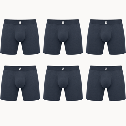 Breevar men's seamless long boxer briefs 6-pack, gray