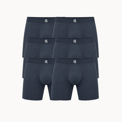 Breevar men's seamless long boxer briefs 6-pack, gray