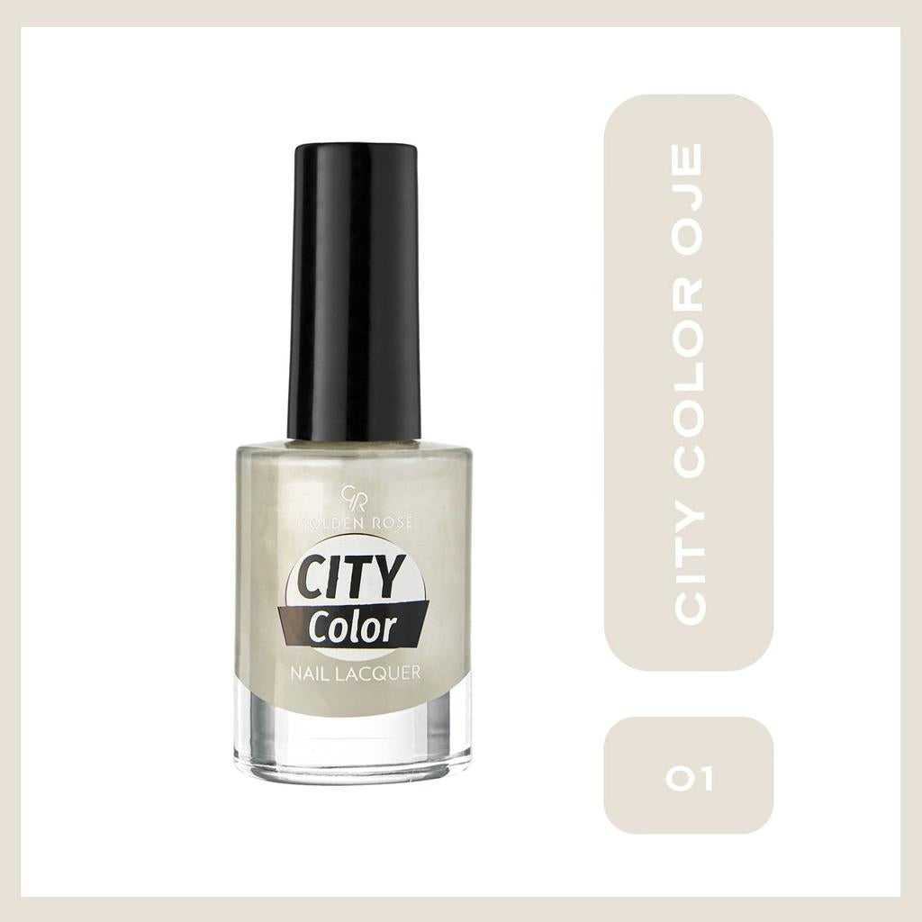 Golden Rose City Color Nail Lacquer 01 High-Shine Nail Polish by Beauty Care Bag