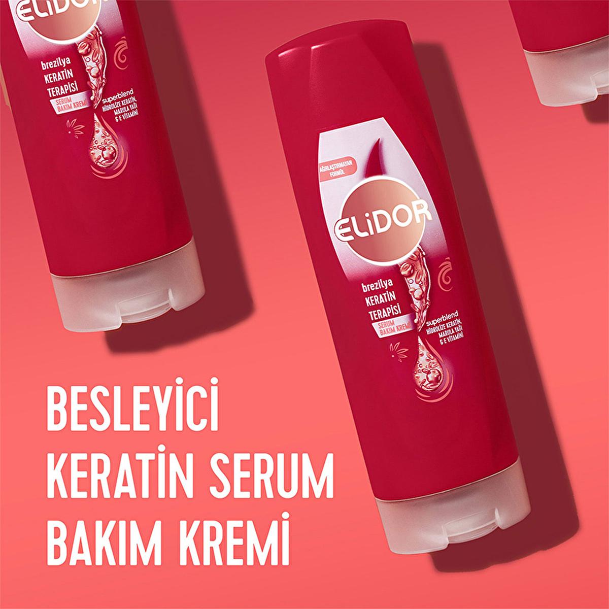 Elidor Brazilian Keratin Therapy Hair Serum - Nourishes, Smooths, and Adds Shine to Hair - 11.83 fl oz by Beauty Care Bag