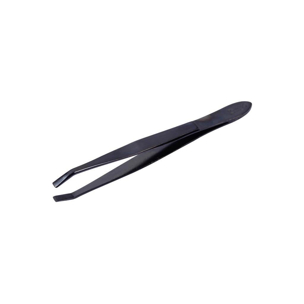 Solingen Black Slant Tweezers for Precise Grooming by Beauty Care Bag