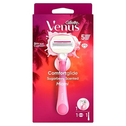 Gillette Venus ComfortGlide Sugarberry Women's Razor - 5 Blades for Smooth, Sensitive Skin & Lasting Comfort by Beauty Care Bag