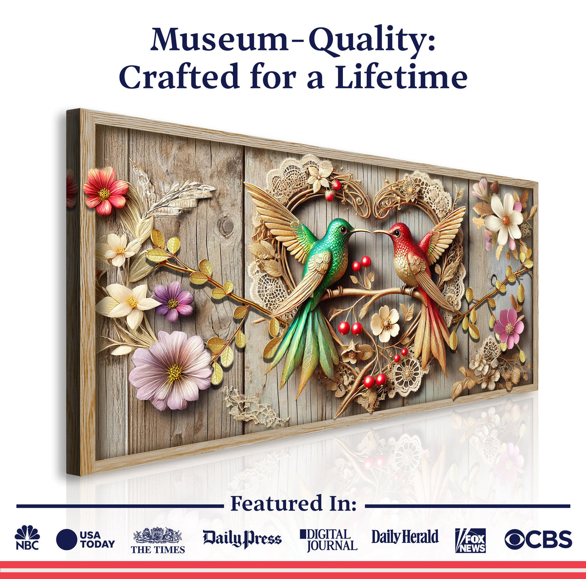 3D Hummingbirds Wall Art VII canvas by Tailored Canvases, view 6