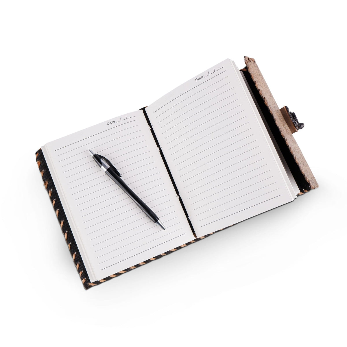 Handcrafted Vintage 4 Stone Leather Diary by Classy Leather Bags