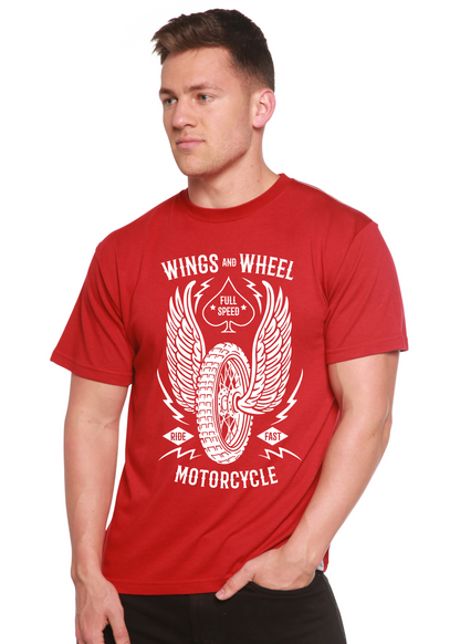 Wings and Wheel men's bamboo graphic T-shirt – view 3