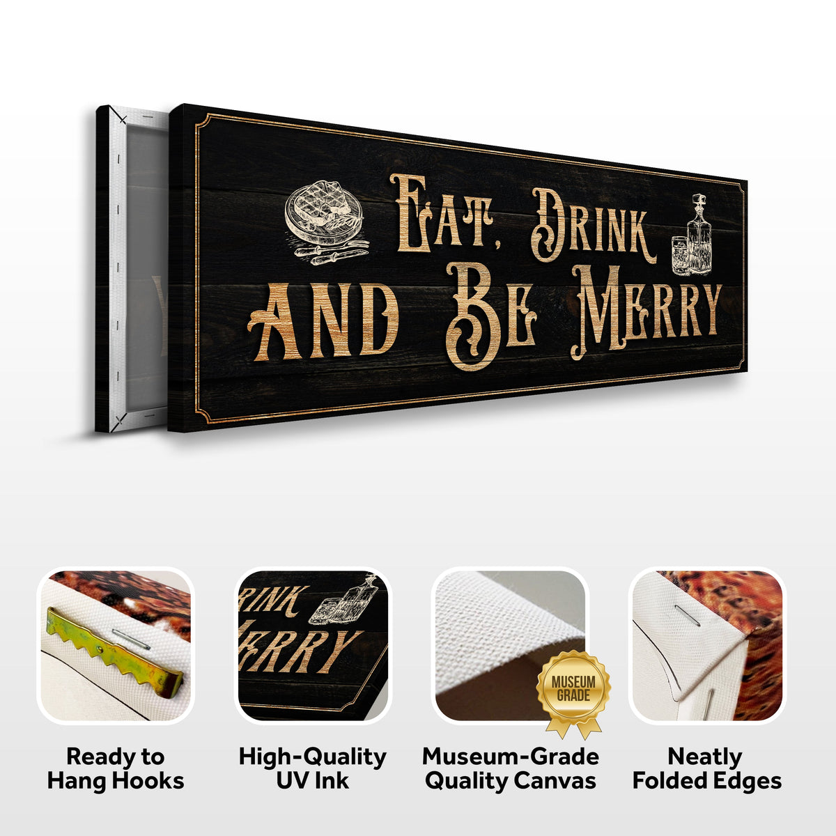 Eat, Drink And Be Merry Family Sign by Tailored Canvases