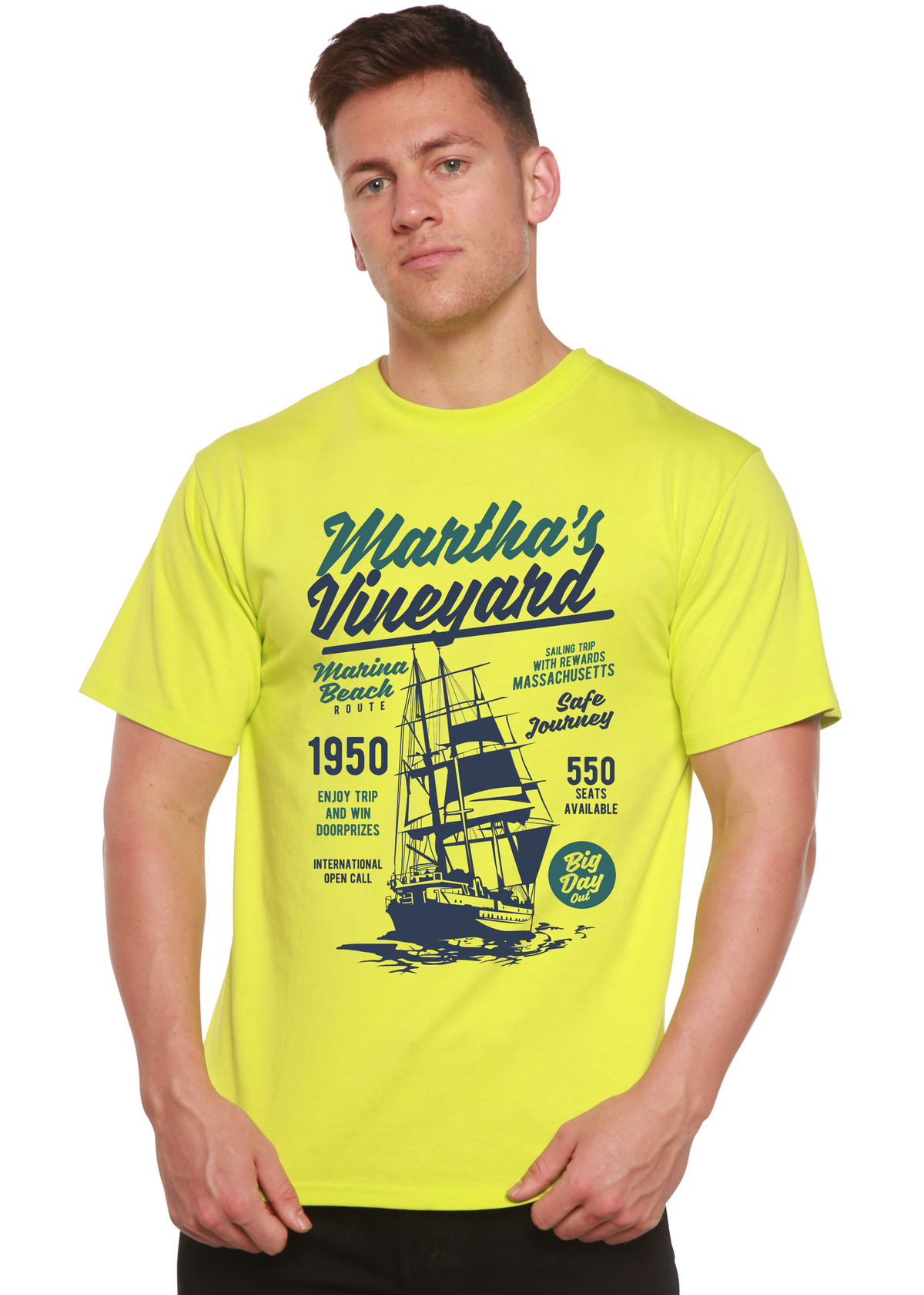Martha's Vineyard men's bamboo graphic T-shirt – view 2